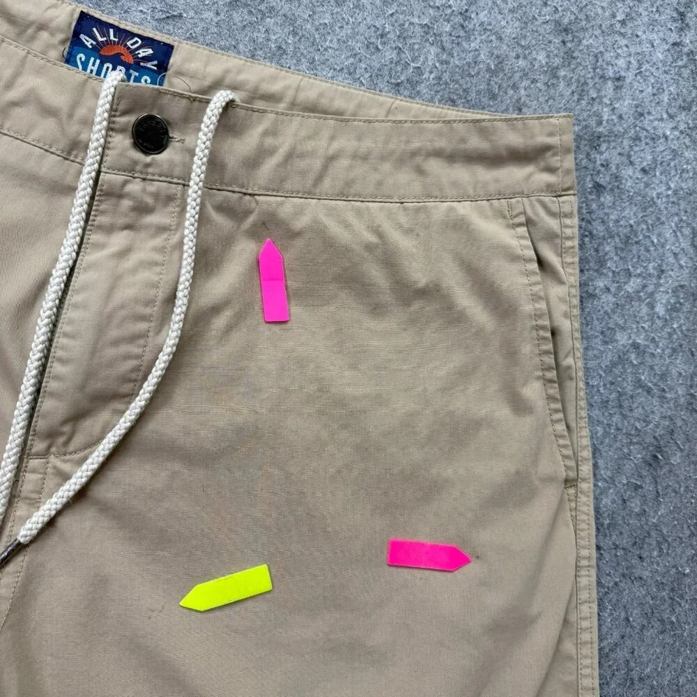 Faherty All Day Shorts Drawstring Men 36 Beige Stretch 9
